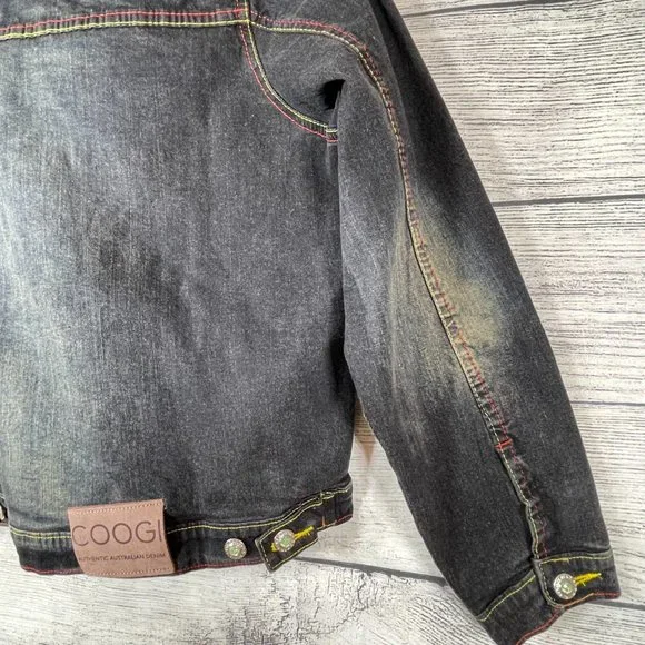 Coogi Vintage Embroidered Logo Colorful Denim Jean Trucker Jacket NWT Sz… - Picture 10 of 16